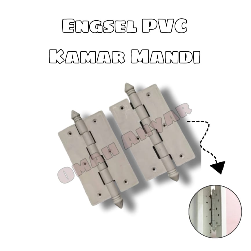 Engsel Plastik PVC kamar Mandi Satu Pasang 2 Pcs