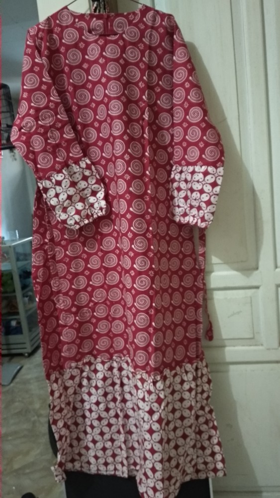 Juni Batik Gamis Batik Wanita Kombinasi Resleting Belakang All Size - Tali Samping