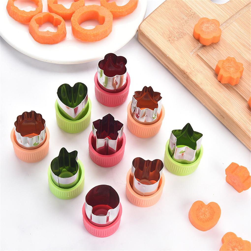 Paket 3buah Cetakan Pengiris Sayuran Portable Reusable Detachable Polished Adorable Stainless Steel Mold Bentuk Hewan