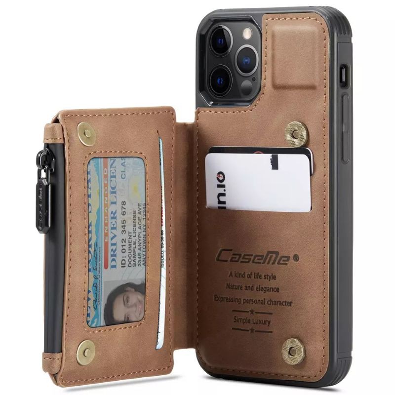Case IPhone 12 Pro Max 12Pro IPhone12 Mini - Original Caseme Wallet Leather Cover Card Casing Kulit
