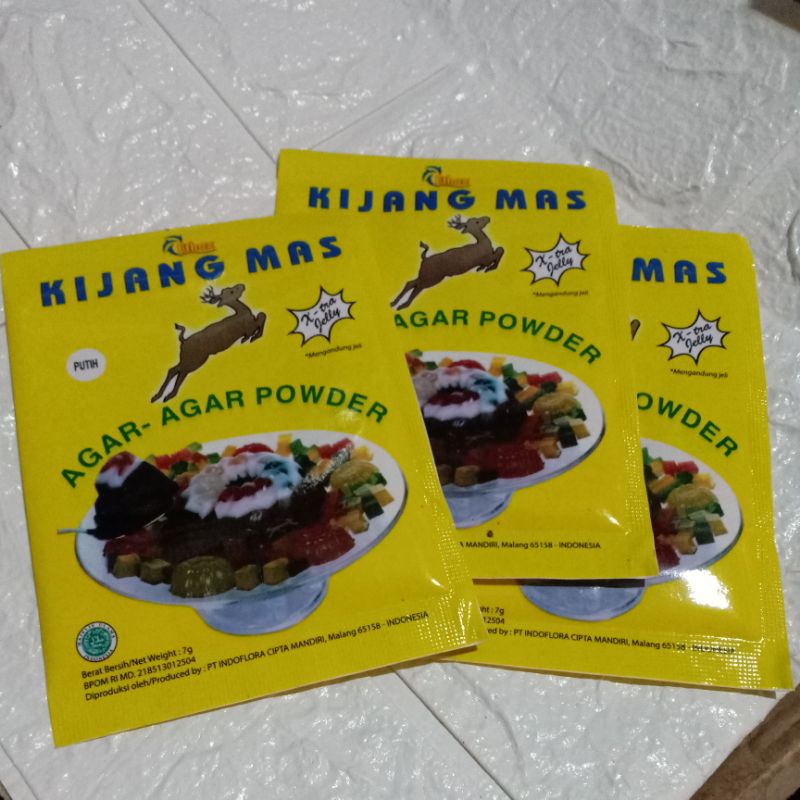 

agar-agar powder cap kijang mas warna putih 7g x-tra jelly