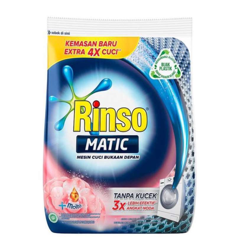 Rinso Matic Deterjen Bubuk Bukaan Depan 900 gram