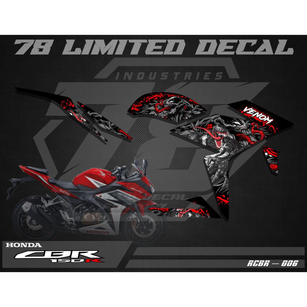 Striping Honda CBR 150R Facelift_Stiker Decal Striping CBR 150 Desain Venom kode 006