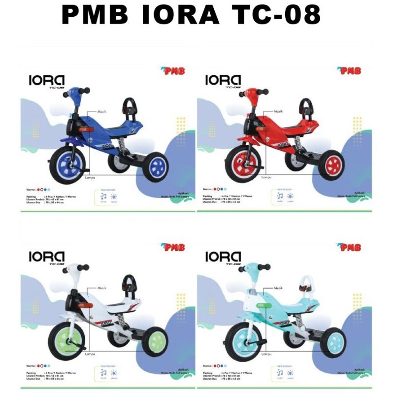 Sepeda Anak Roda 3 Tricycle PMB IORA TC-08 Sepeda Roda Tiga