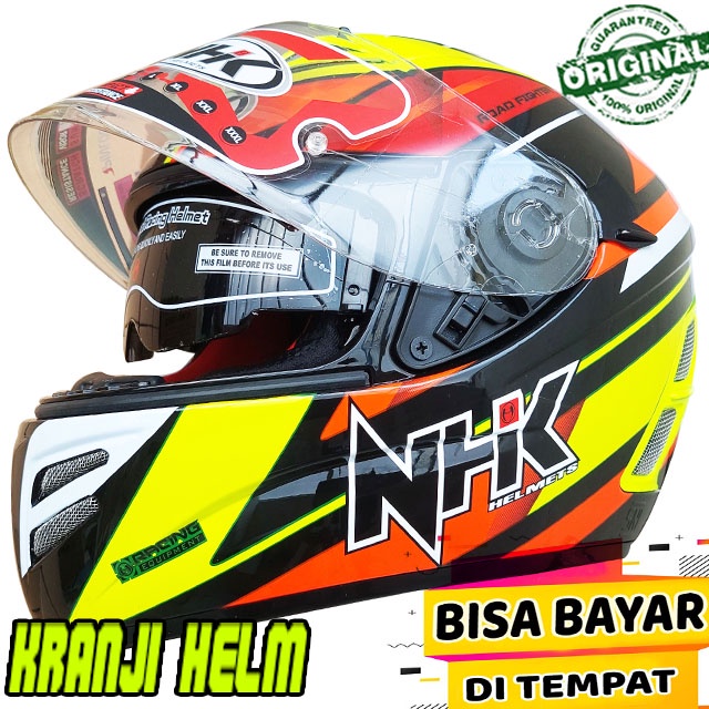 Helm / Helm fullface / Helm nhk terminator race 03 black yellow termurah