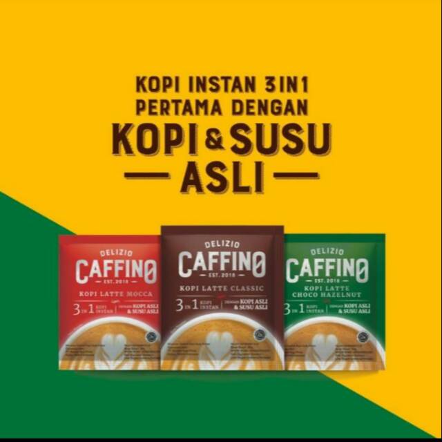 

Delizio Caffino 3 in 1 Kopi Latte Instant Sachet Isi 10 @ 20gram