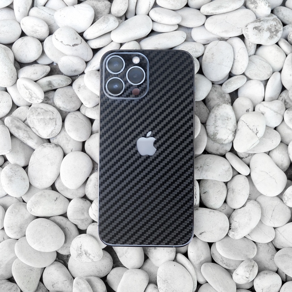 Back Protector Cover iPhone 13 Mini 13 Pro Max Carbon Hitam Pelindung Belakang iPhone Skin Garskin