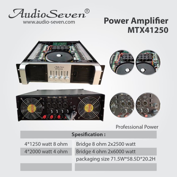 Power Amplifier Audio Seven MTX41250 MTX 41250 4Channel Original