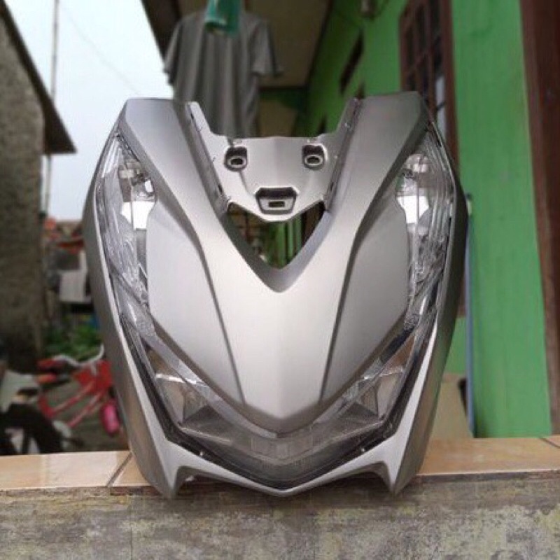 Paketan fullset Body depan Tameng + Reflektor lampu Beat new led dealuxe k1A Street 2020 2021 silver