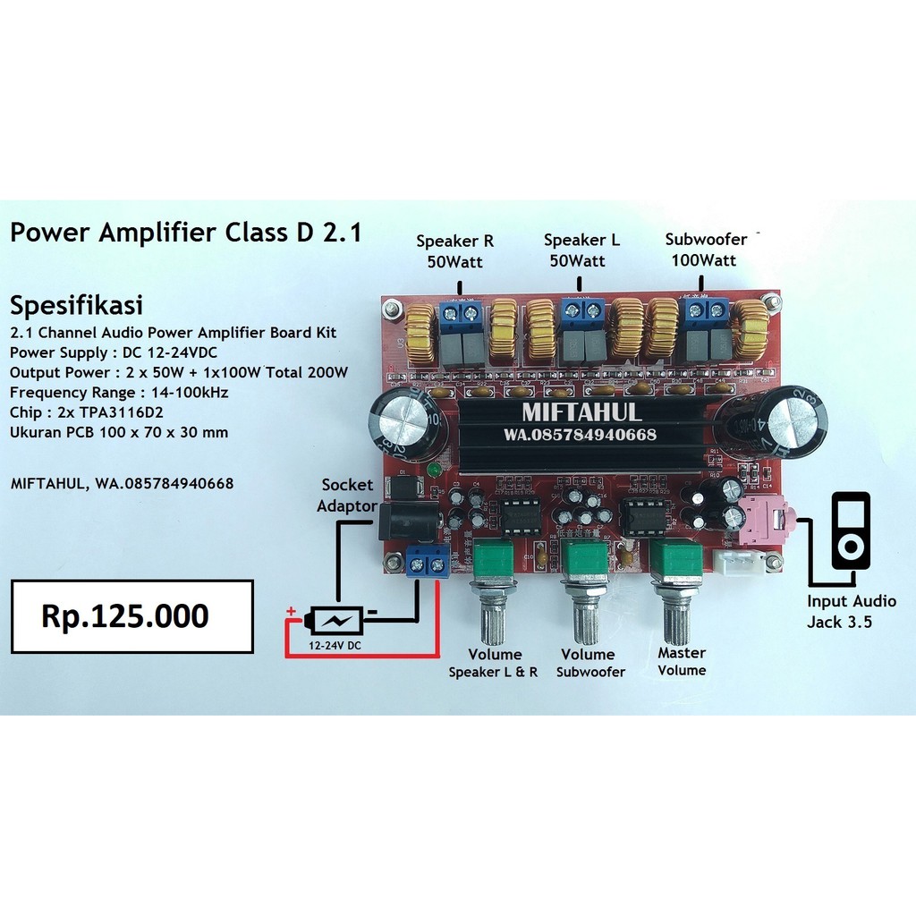 TPA3116D2 2.1 Class D HiFi Amplifier