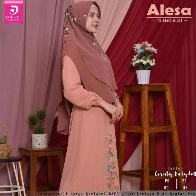 Hijab Ori Daffi ALESA / khimar syar'i/ jilbab instan /jilbab bordir