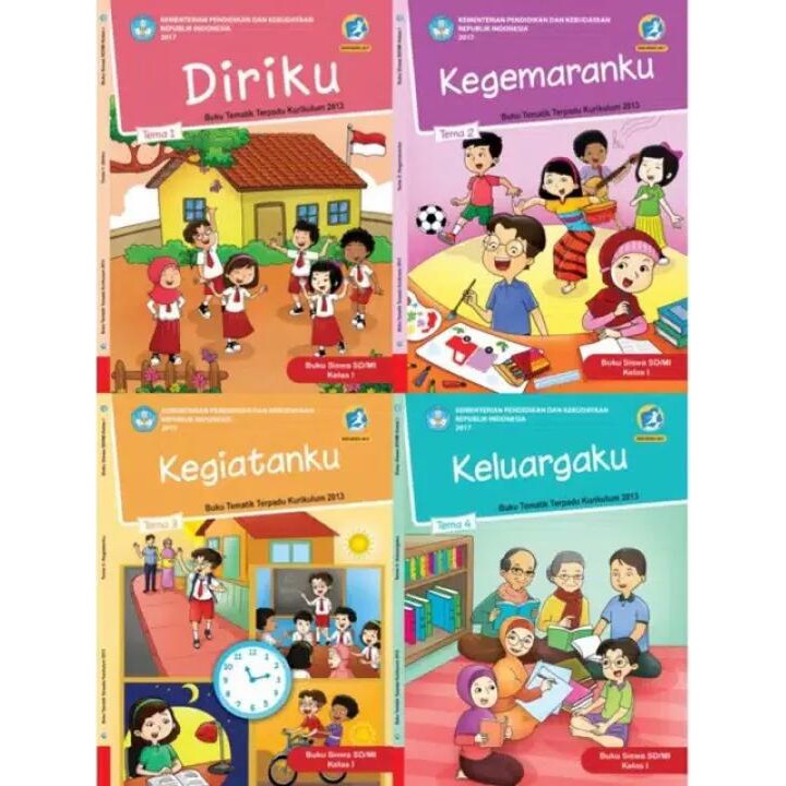 Buku Tematik Tema 1,2,3,4,5,6,7,8 Kelas 1 SD/MI Semester 1 Dan 2 Kurikulum 2013 Revisi 2017 ko