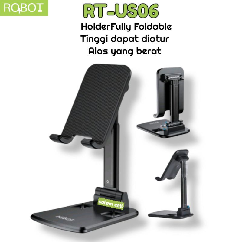 Dudukan Hp Universal Stand Holder ROBOT RT-US06 Tablet Smartphone Adjustable Stand Holder Original