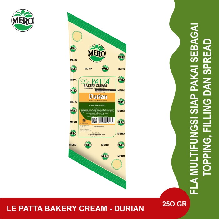 Le Patta Bakery Cream Durian 250 gr