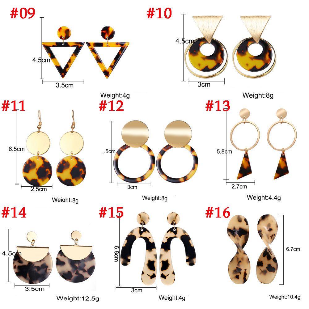 R-flower Anting drop Panjang Vintage Hati Bintang Lingkaran Perhiasan Resin Akrilik