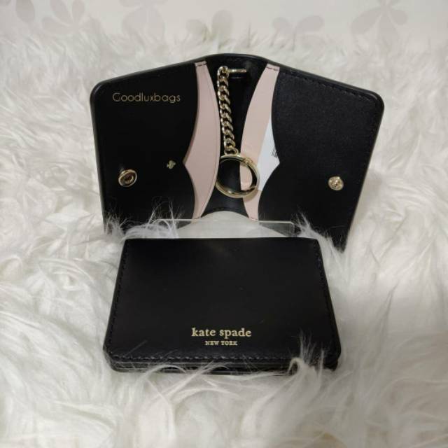 ORIGINAL Dompet Kartu Kate Spade Katespade Bifold Card Holder Black