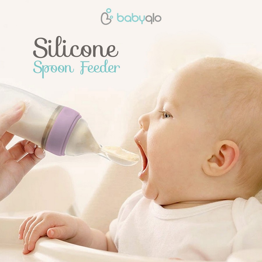 Babyqlo Sendok Makan Bayi / Tempat Makan Bayi / Silicone Spoon Feeder Bts8001