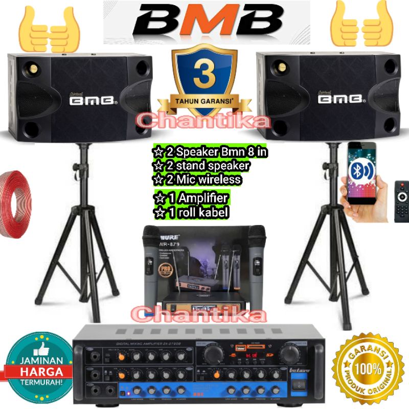 paket karaoke bluetooth set 3 Bmb 8 inch Paketan audio Rumah Home Theater
