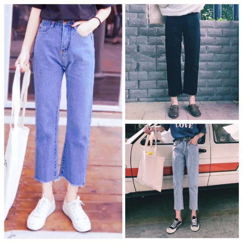 ( 27-34 ) HW PANTS NON STRETCH KEKINIAN BARU JEANS WANITA NON ONE SLICE | HIPSTER CUT KNEE MURAH HITS KEKINIAN