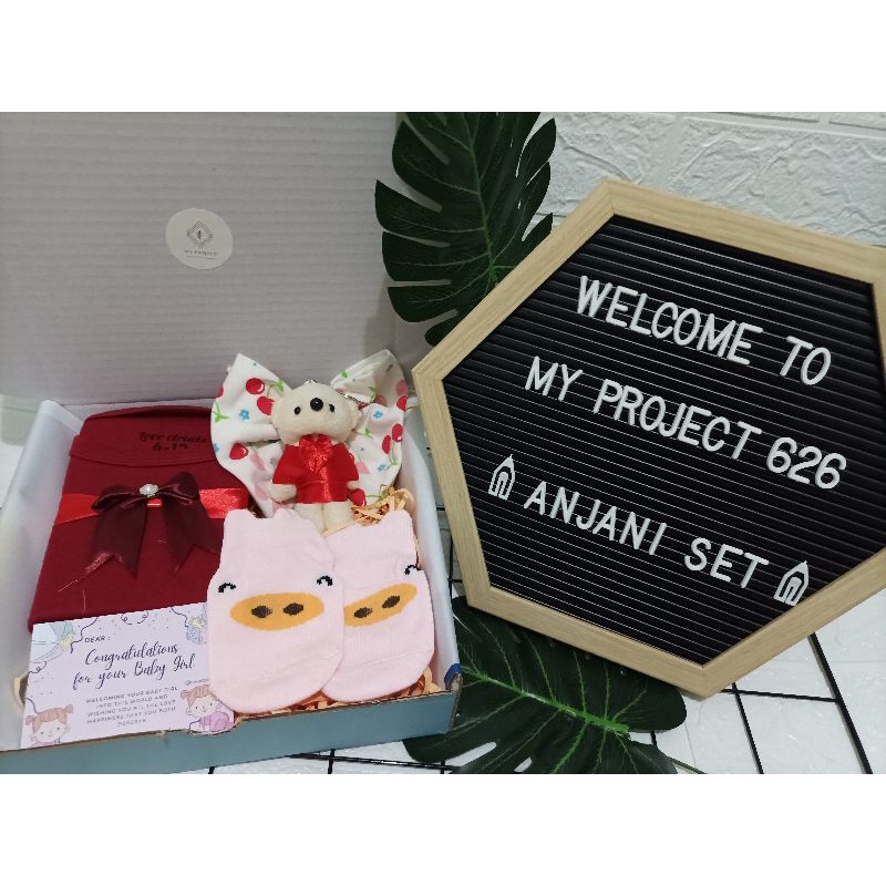ANJANI SET | BABY HAMPERS BAYI GIFT KADO SET | PAKET LAHIRAN BAYI LAKI - LAKI PEREMPUAN UNISEX-MAroon