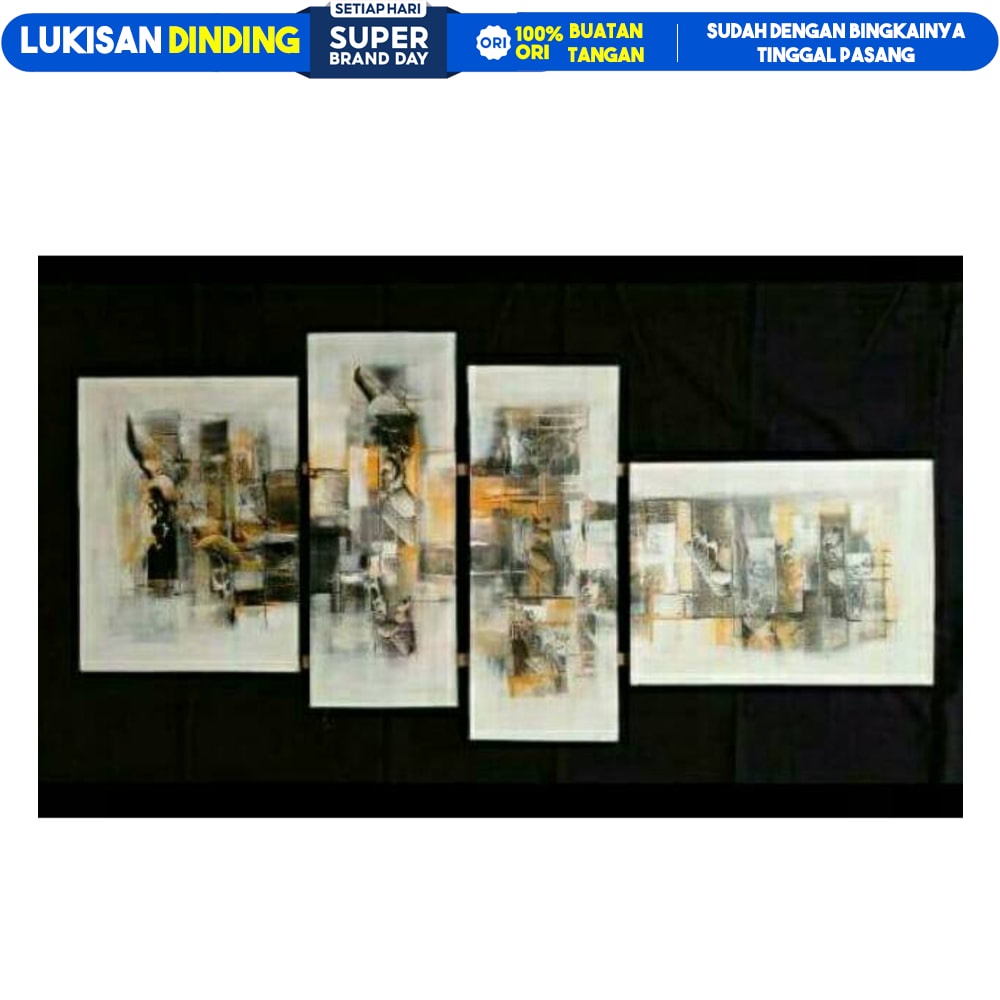 LUKISAN PANEL ABSTRAK MINIMALIS VOUCHER 04 LUKISAN DINDING RUANG TAMU KANVAS ABSTRAK WAJAH MINIMALIS