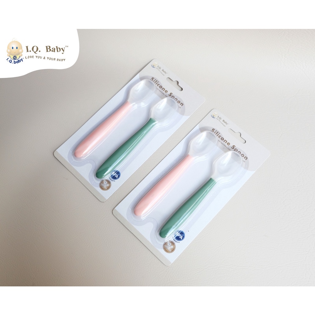 I.Q. Baby Silicone Spoons Sendok Bayi Silikon Isi 2 Pcs