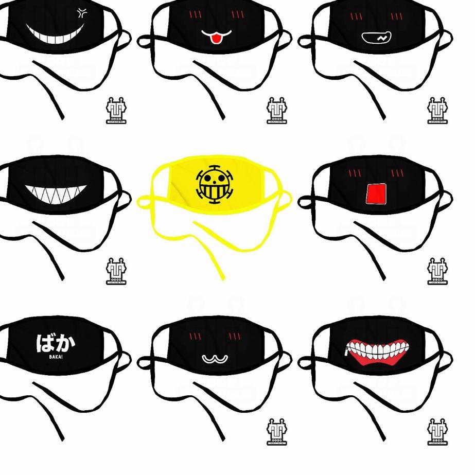 《packingaman》 Masker Emoticon Masker Lucu Masker Cosplay Masker Anime Masker Motor