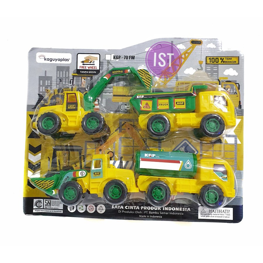 MWN.TOYS Mobil Kontruksi 4 pcs Besar plastik No.KGP-70W