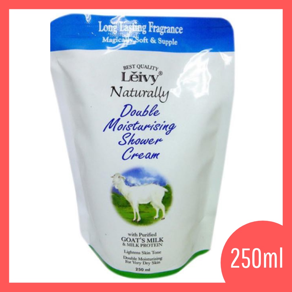 Jual BODY WASH LEIVY REFILL MOISTURISING SHOWER CREAM GOATS MILK 250ML
