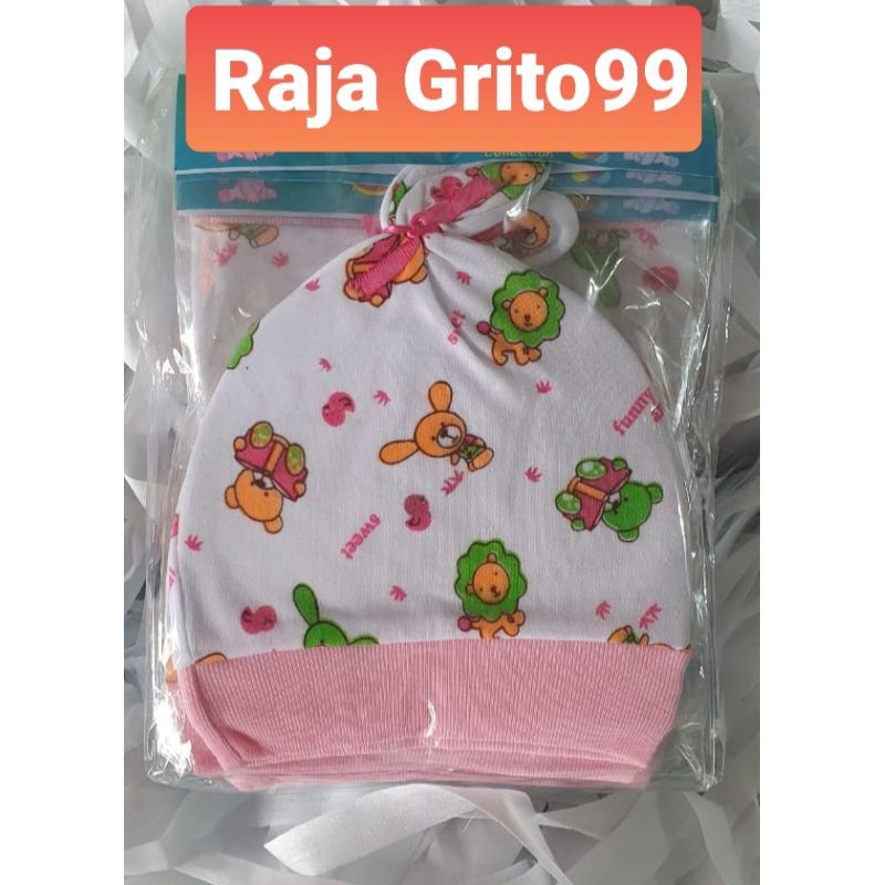 Topi Bayi kuncung print / topi Kupluk bayi motif sablon