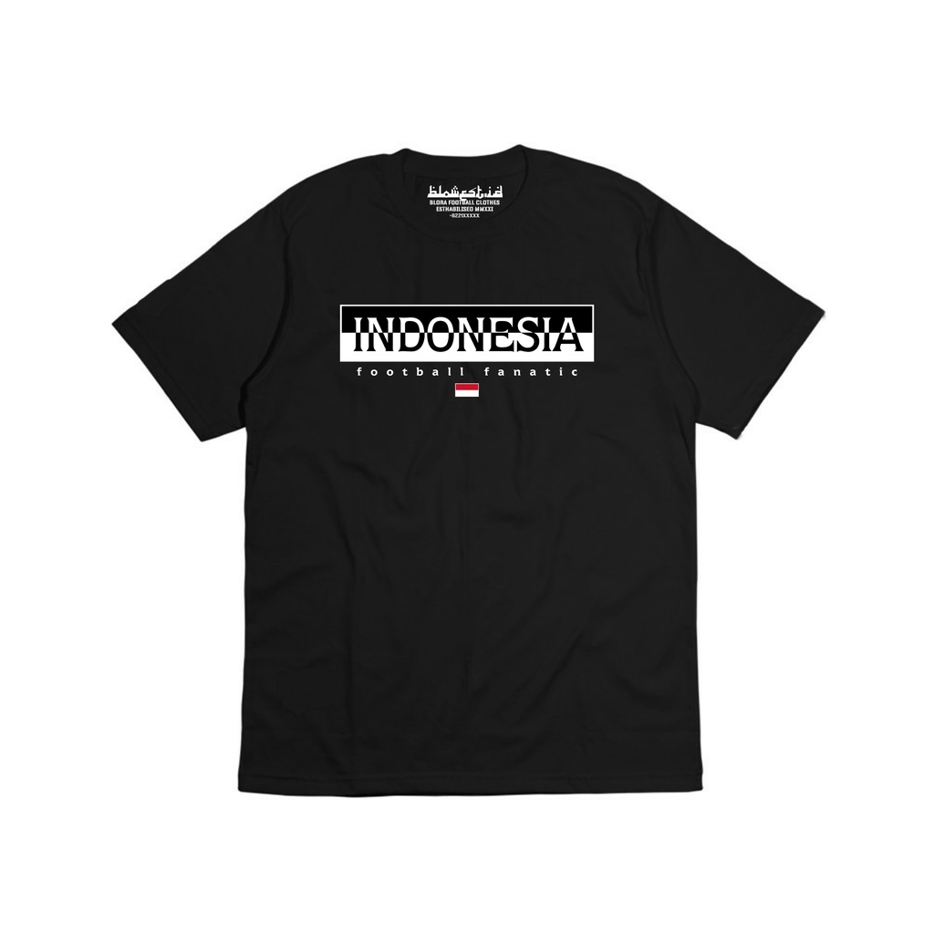 Blowest Id | T shirt Kaos Indonesia Black Casual Football Cotton Combed 24s