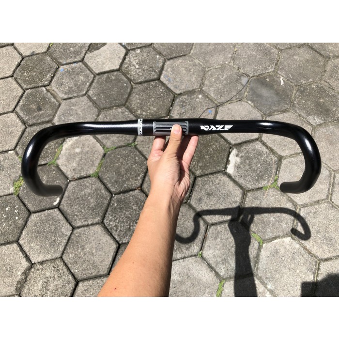 DROPBAR GRAVEL RAZE OVERSIZE STANG HANDLEBAR FLARE 42 CM HITAM ORI