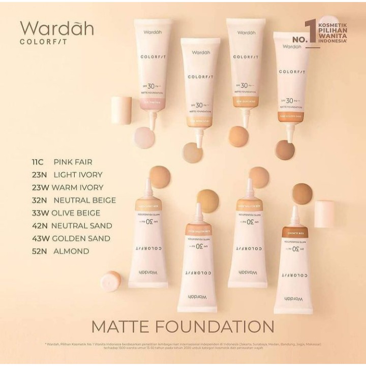 wardah colorfit matte foundation 25ml