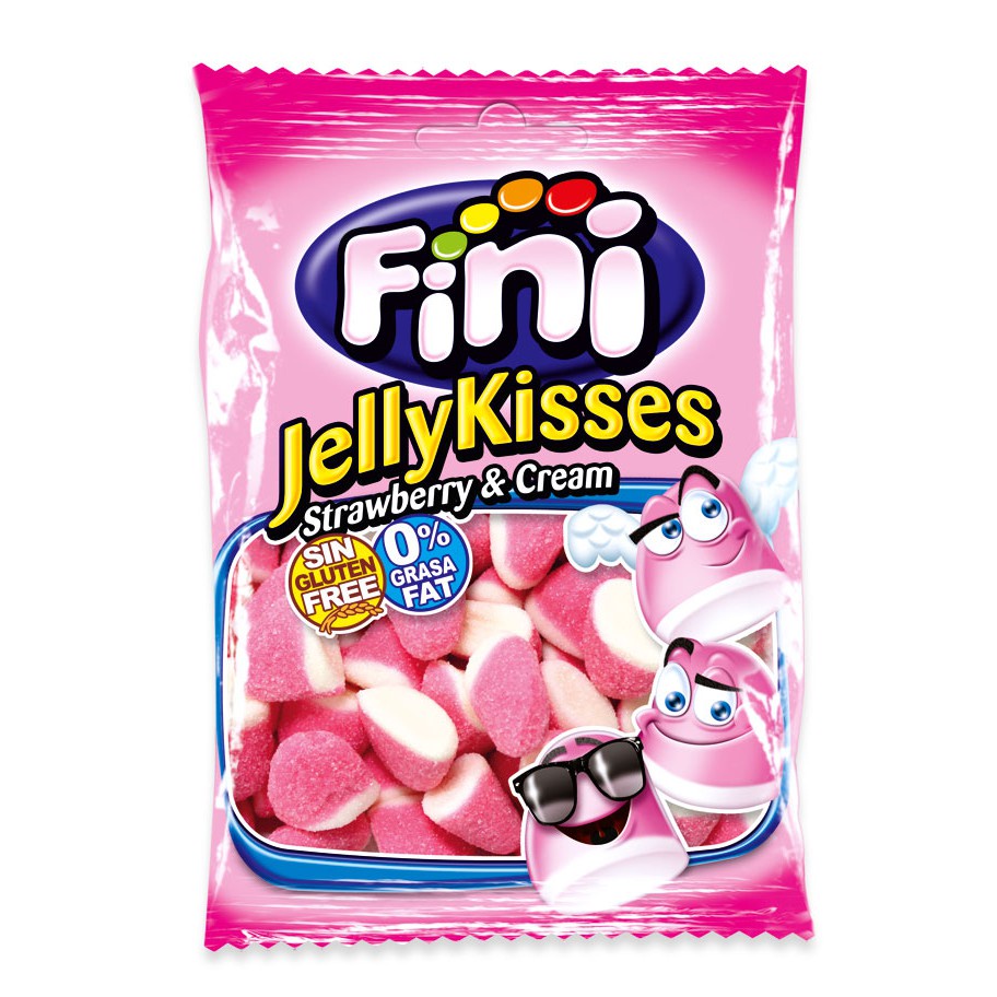 

FINI JELLYKISSES 100GRAM STRAWBERRY AND CREAM YUPI GUMMY PERMEN LUNAK