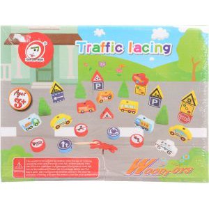 FUXIN CRAFTWORK Puzzle Traffic Lacing - Mainan Puzzle Kayu Anak