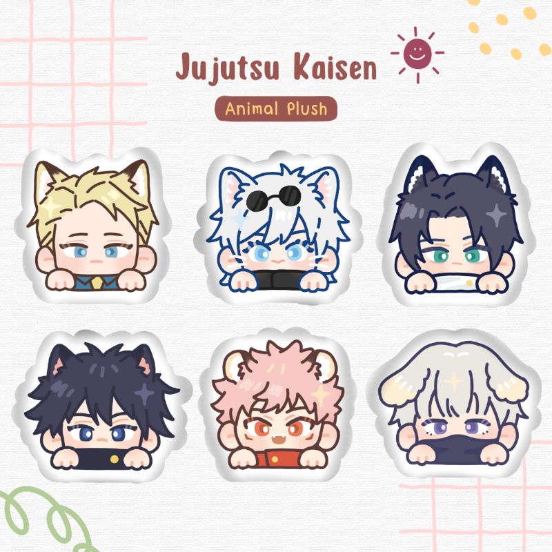 Banyak Chara Jujutsu Kaisen Animal Cute Plush Keychain Doll Boneka Anime Gojo Satoru Nanami Kento Ge
