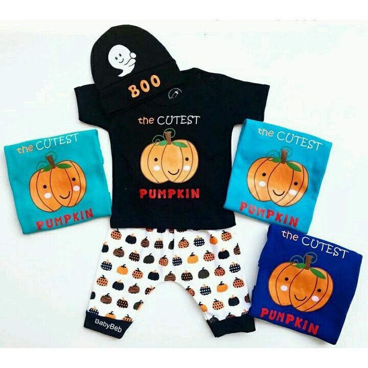 Setelan Baju Anak Bayi Laki Laki Lucu Topi Pumpkin Baby