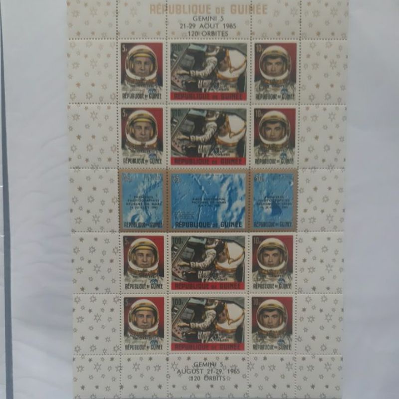 

Perangko Republik Guinea 1965 Russian Space full sheet 15 prangko