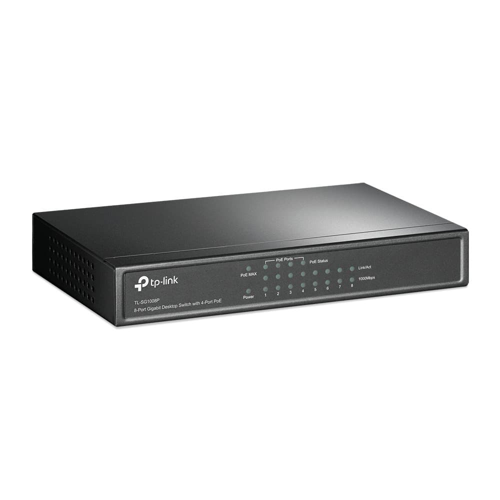 Networking TP - Link Switch 8 Port Gigabit 10/100/1000 + POE - TL-SG1008P