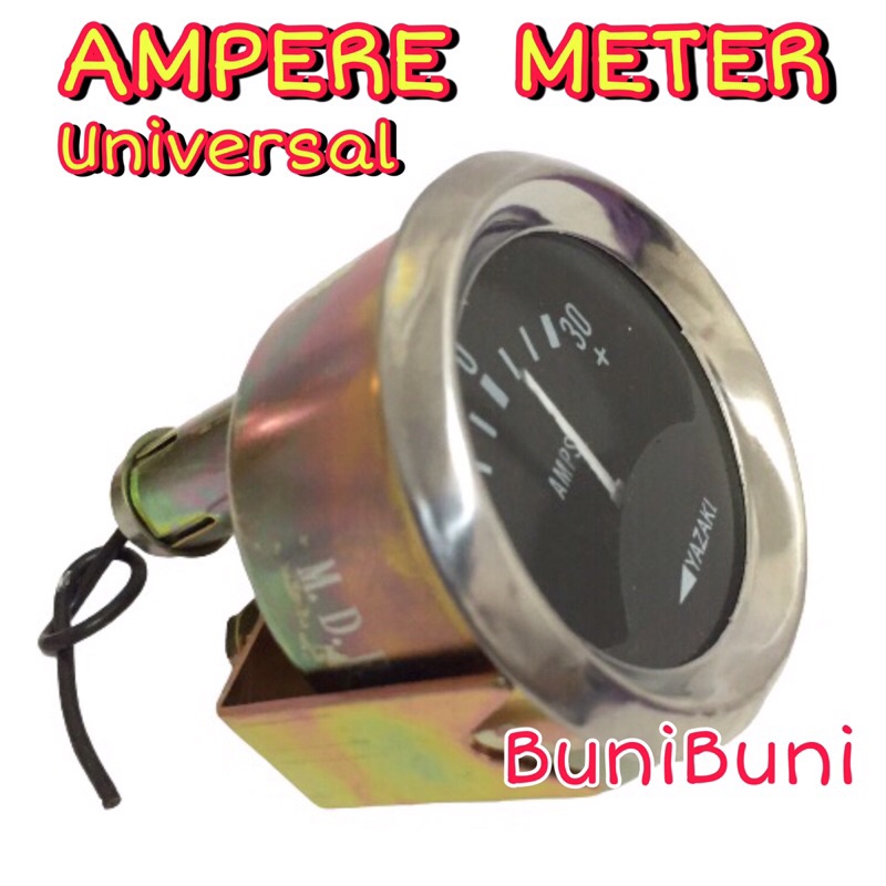 Ampere Meter DC / Amper Cas / Indikator Pengukur Arus Aki Mobil &amp; Mesin Universal