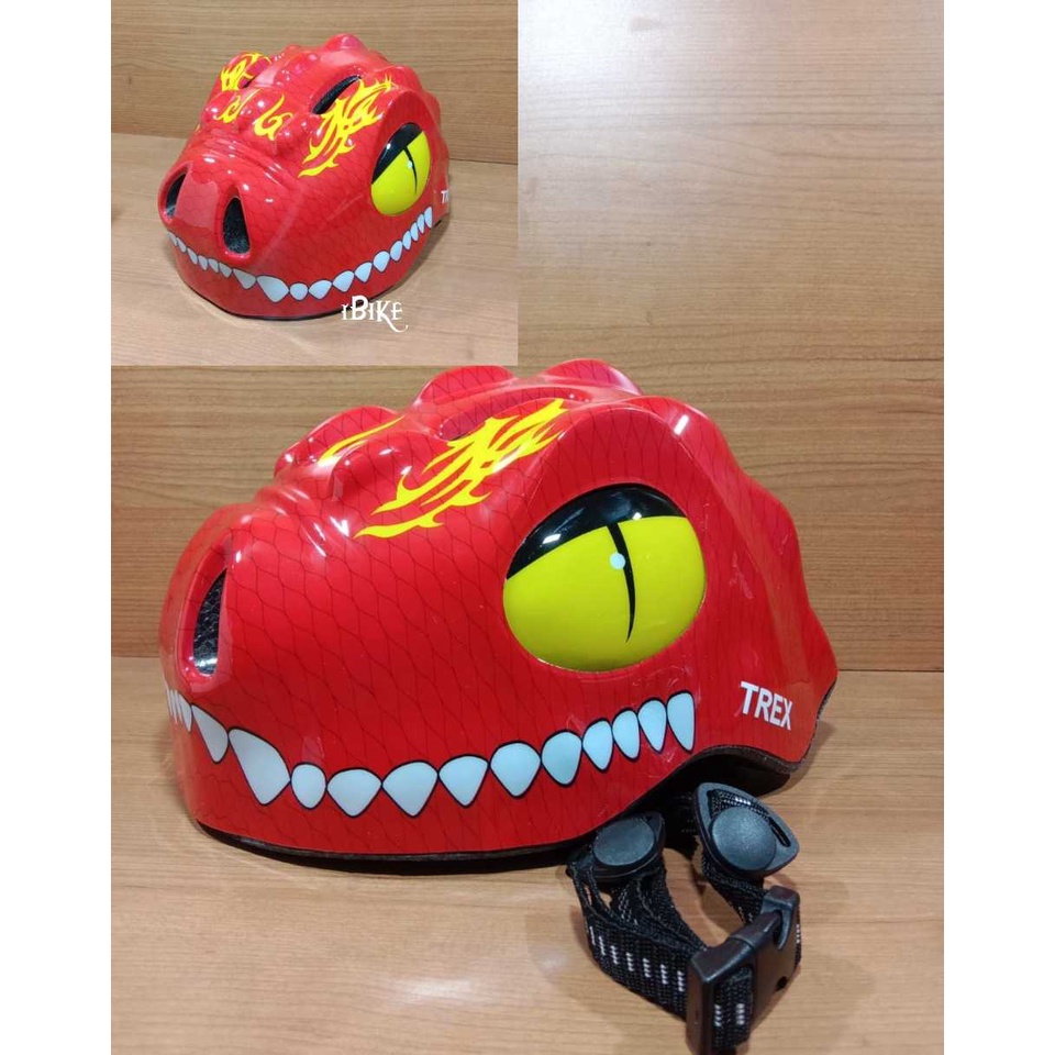 Helm sepeda Anak Dino Dragon kids bicycle helmet trex celcius odessy