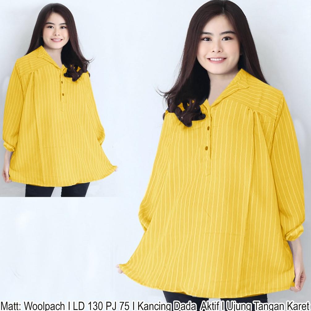 WSE390 - Blouse Jumbo Revo Atasan Oversize Lengan Panjang Atasan Wanita Blouse Kemeja BIGSIZE XXXL LD 130 CM PJ 75 CM PREMIUM QUALITY