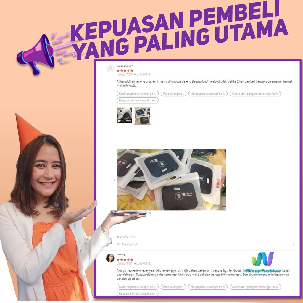 Hijab Jilbab Topi Sport Sporty Olahraga Instant Bulutangkis Yoga Lari Senam-4