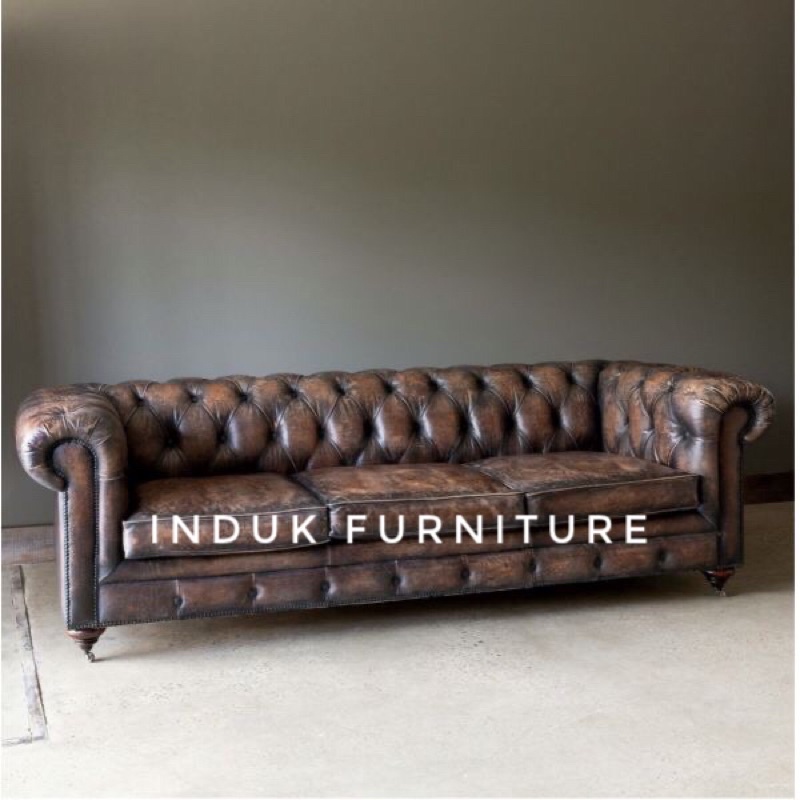 SOFA CHESTERFIELD 3 SEATER OSCAR ELEGAN .SOFA CEDTERFIELD 3 DUDUKAN