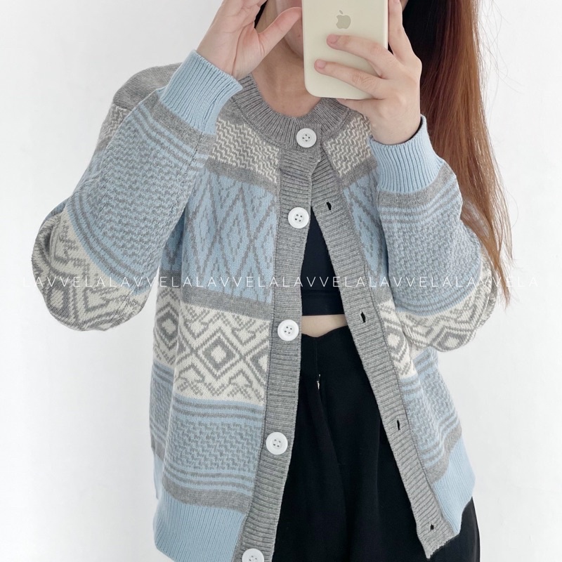 ELEANOR AZTEC KNIT OUTER LAVVELA CARDIGAN IMPORT RAJUT TEBAL