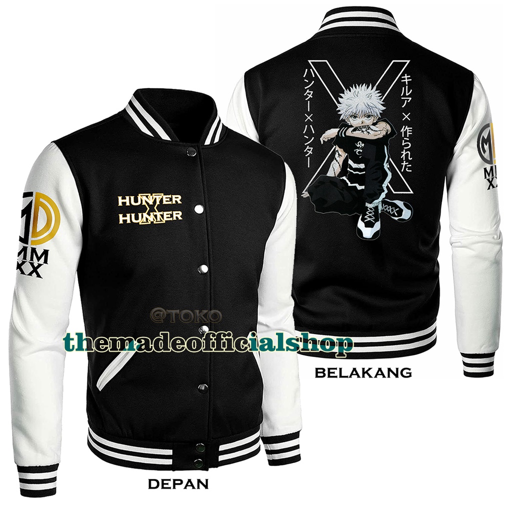 Jaket Anime Killua Zoldyck / Jaket Baseball Varsity Motif Anime Terbaru / Jaket Bomber Killua Hunter X Hunter / Jaket Anime Hunter X Hunter Killua Zoldyck