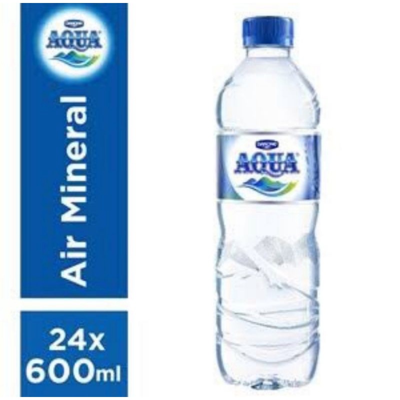Aqua air mineral 600ml termurah 1 dus 24 botol