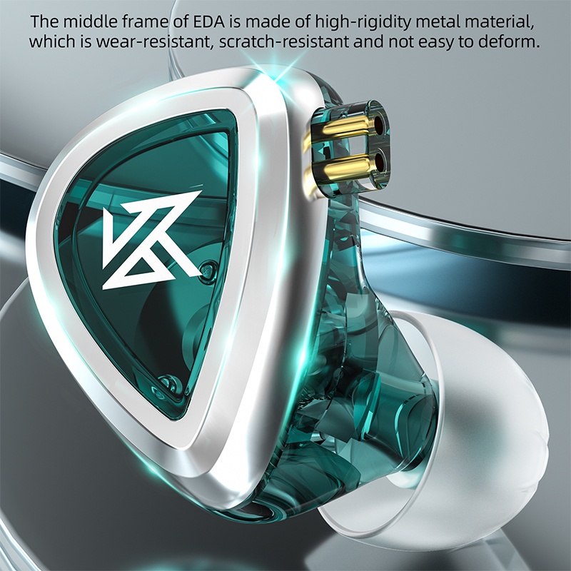 Kz EDA 3 Pasang Headset Earphone In-Ear Kabel HiFi 3 Mode Audio Bass Dengan Mic Untuk Game / Musik