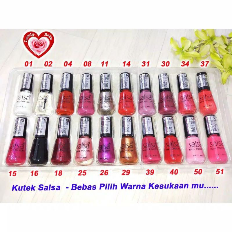 KUTEK SALSA NAIL POLISH 6ML SERIES CANTIK / PEWARNA KUKU