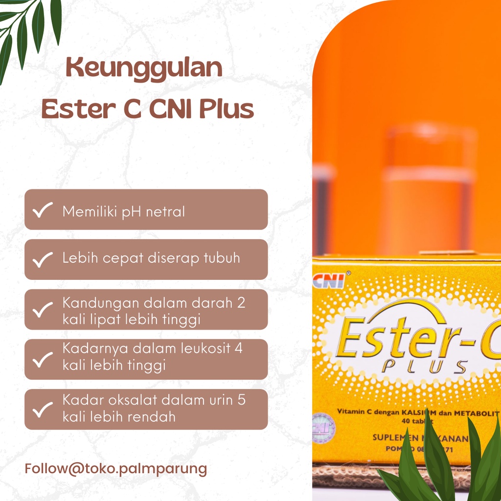 Ester C Plus CNI Vitamin C Ph Netral Aman Bagi Lambung Suplemen Untuk Meningkatkan Daya Tahan Tubuh